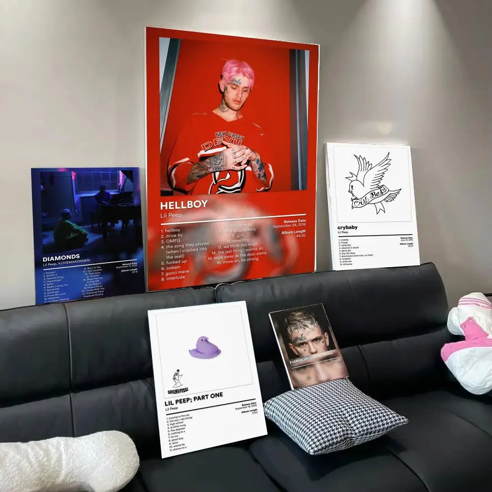 Singer L-Lil Peep Music Album Poster Modern Aesthetic Wall Art Print Minimalist Bedroom Living Room Home Decor Gift