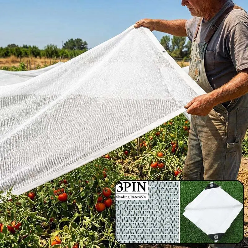 Rete ombreggiante bianca a 3 pin, personalizzabile, con grado di ombreggiatura del 50-55%, ideale per giardini, edifici, serre, protezione solare per piante, balconi, gazebo, tende da sole,