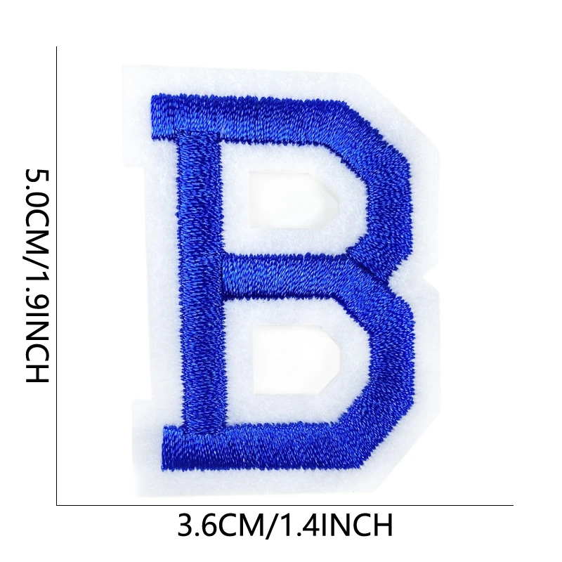 Aufnäher zum Aufbügeln, Buchstaben, blau, bestickt, für Kleidung, Mochila, Parches Para Nas Diego Letras Alphabet Sew Bordadas Adhesivas Ropa – Detail 8