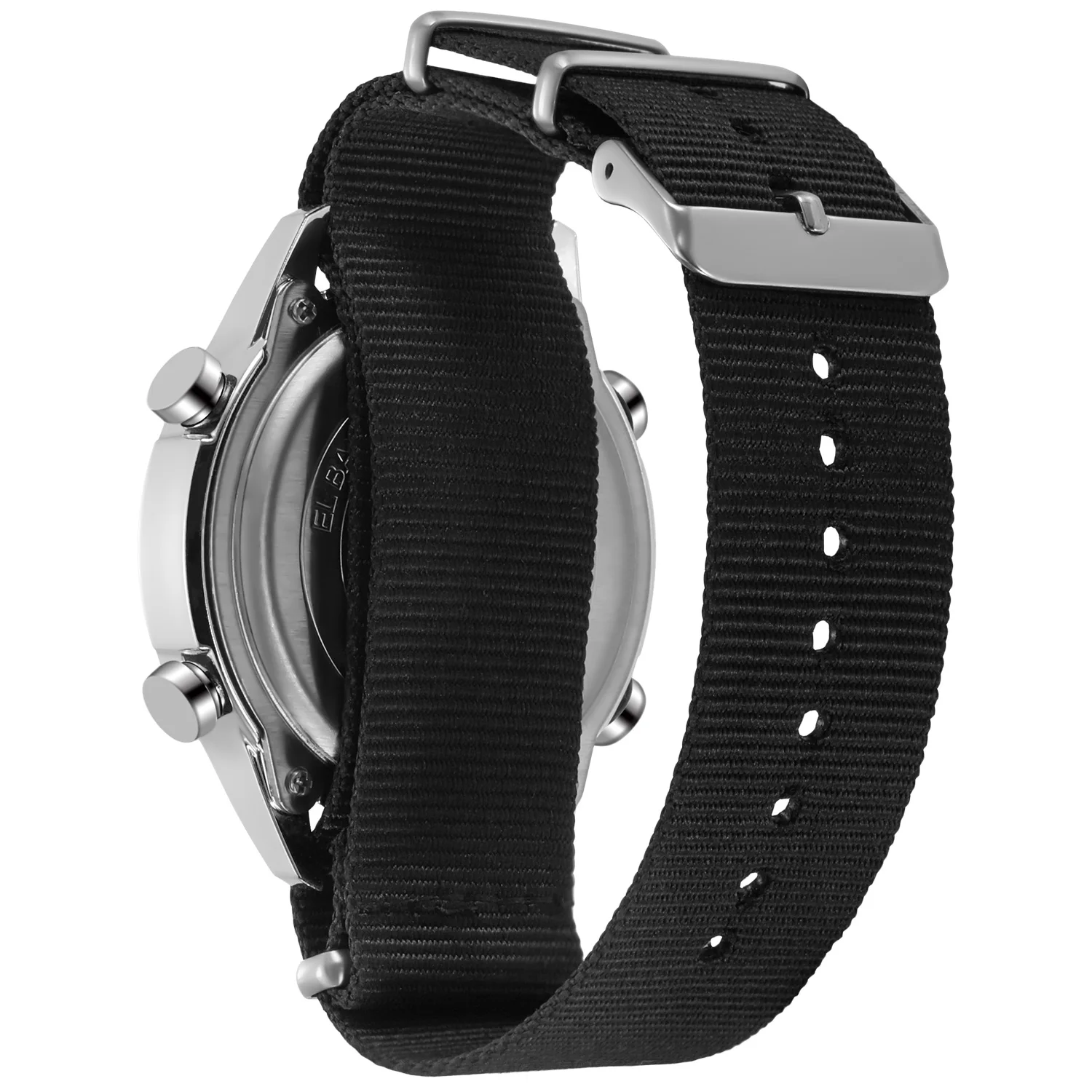 SYNOKE-Montre numérique étanche pour homme, bracelet en nylon 9853, montre-bracelet de sport militaire, montre électronique multifonction pour étudiant, 50m