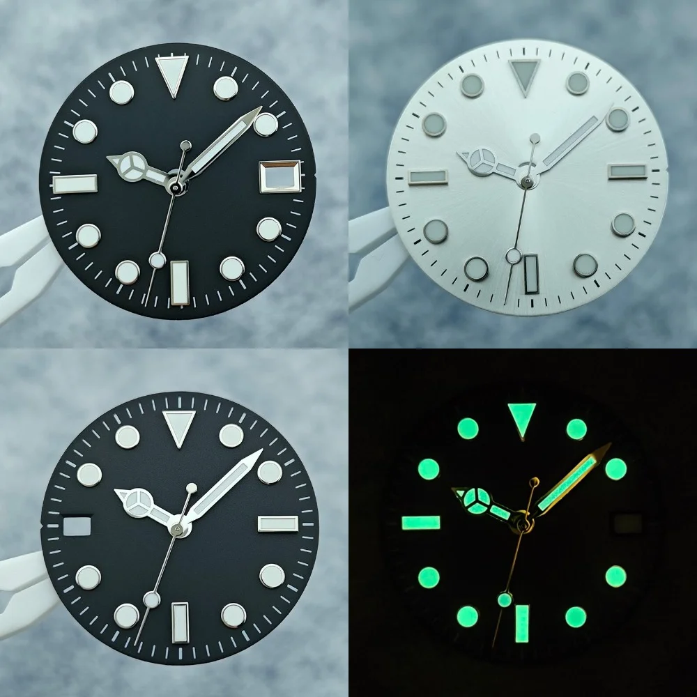 

Watch dial 28.5mm dial + hands nh35 dial SKX dial Replacement accessory FOR NH35 NH36 Movement 3 o'clock No calendar