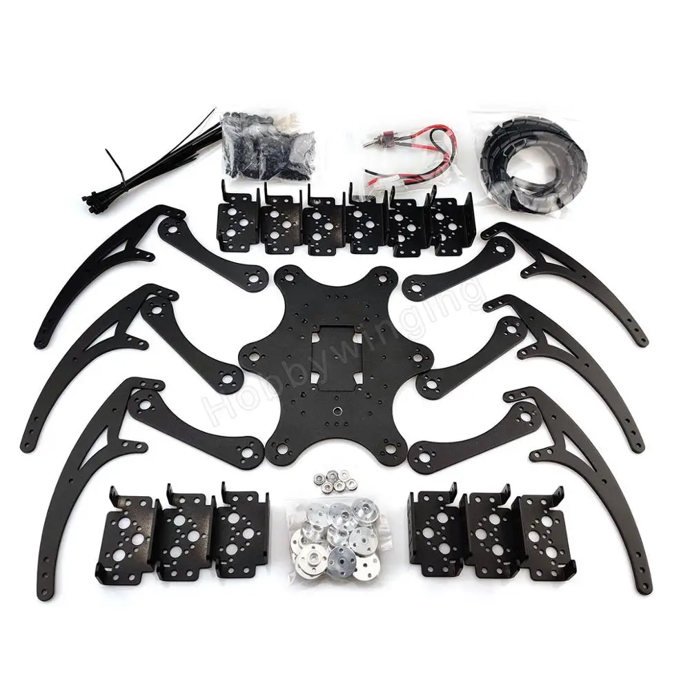 Classic Hexapod  Spider Robot Bracket set 18DOF Six-Legged Aluminium Alloy Bracket kit- No Servos set