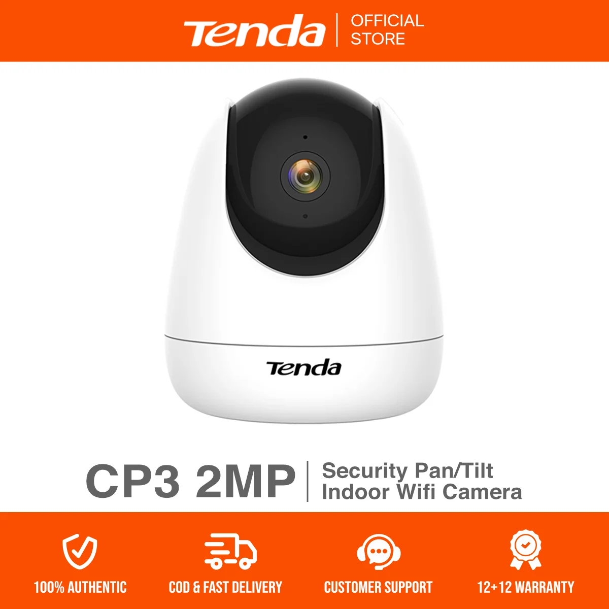 Tenda RP3 RPO 3MP 1080P HD Indoor Pan Tilt Wifi Camera for Home Security Wireless CCTV Baby Pet Monitor Night Vision