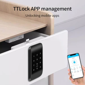TTLOCK APP Smart Cabinet Lock 13.56Mhz  Compatible with Keypad Phone RFID Card Password NFC Unlock for Furniture Access Control