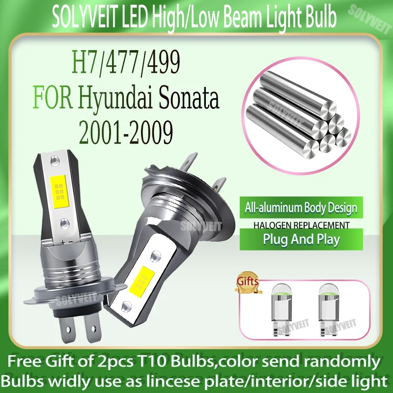 

Noiseless 45W H7 LEDs for a serene night drive High Low Beam For Hyundai Sonata 2001 2002 2003 2004 2005 2006 2007 2008 2009