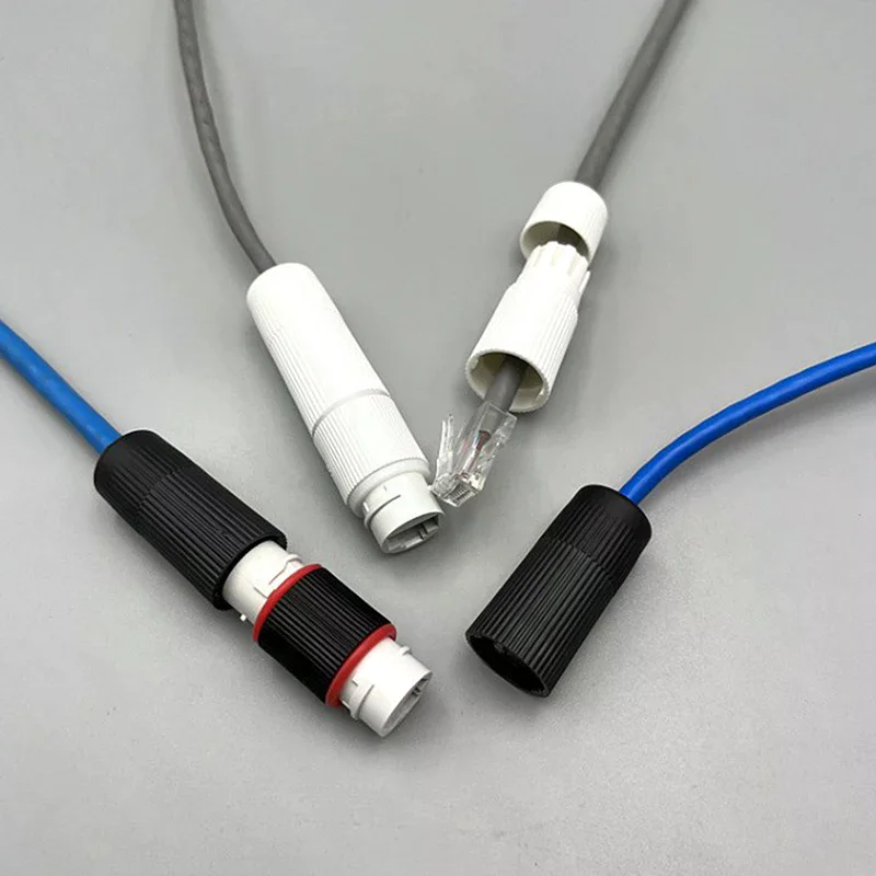 1Pc RJ45 Docking Connector Ethernet Network Straight-through Waterproof IP67 Header Outdoor Broadband Network Cable Extender