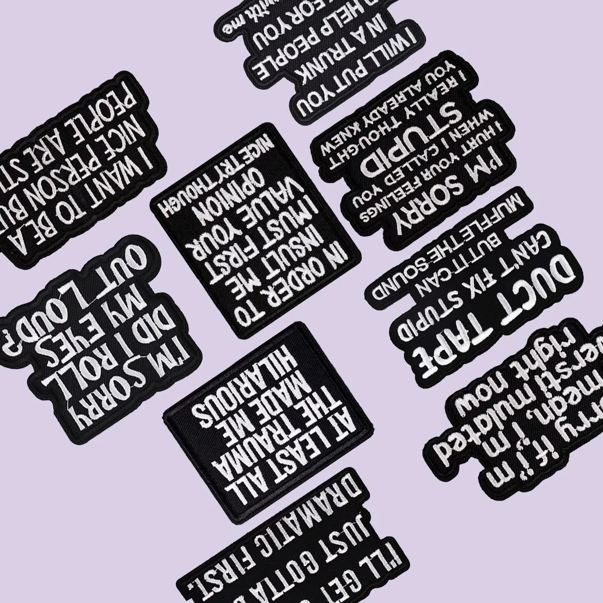 

Mix 9pcs/set Motivational Quotations Embroidered Patch Patches For Clothing Fashion DIY Patch Jackets Stickers Gifts for Friends