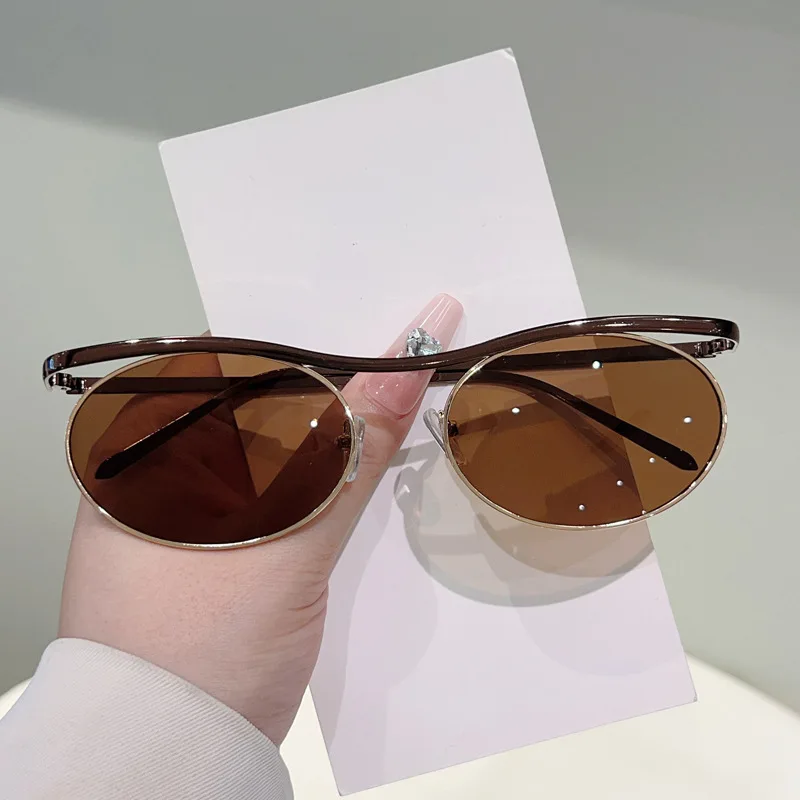 Vintage Kleine Runde Legierungs-Steampunk-Sonnenbrille für Männer Neue Mode Gradient Gothic Punk Sonnenbrille für Frauen Trendige Fahrbrille – Detail 8