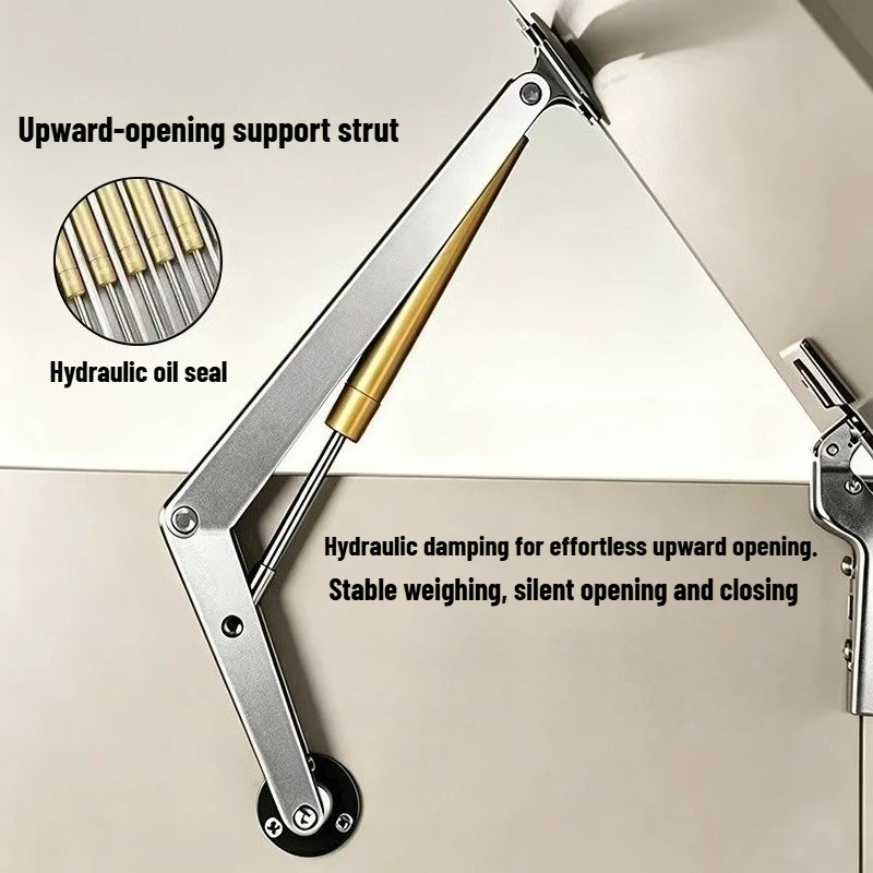 2 PCS 150N Soft Close Gas Struts Hydraulic Lid Support Hinges Chest with Buffer Damper for Bench Toolbox Cabinet Basement Floor