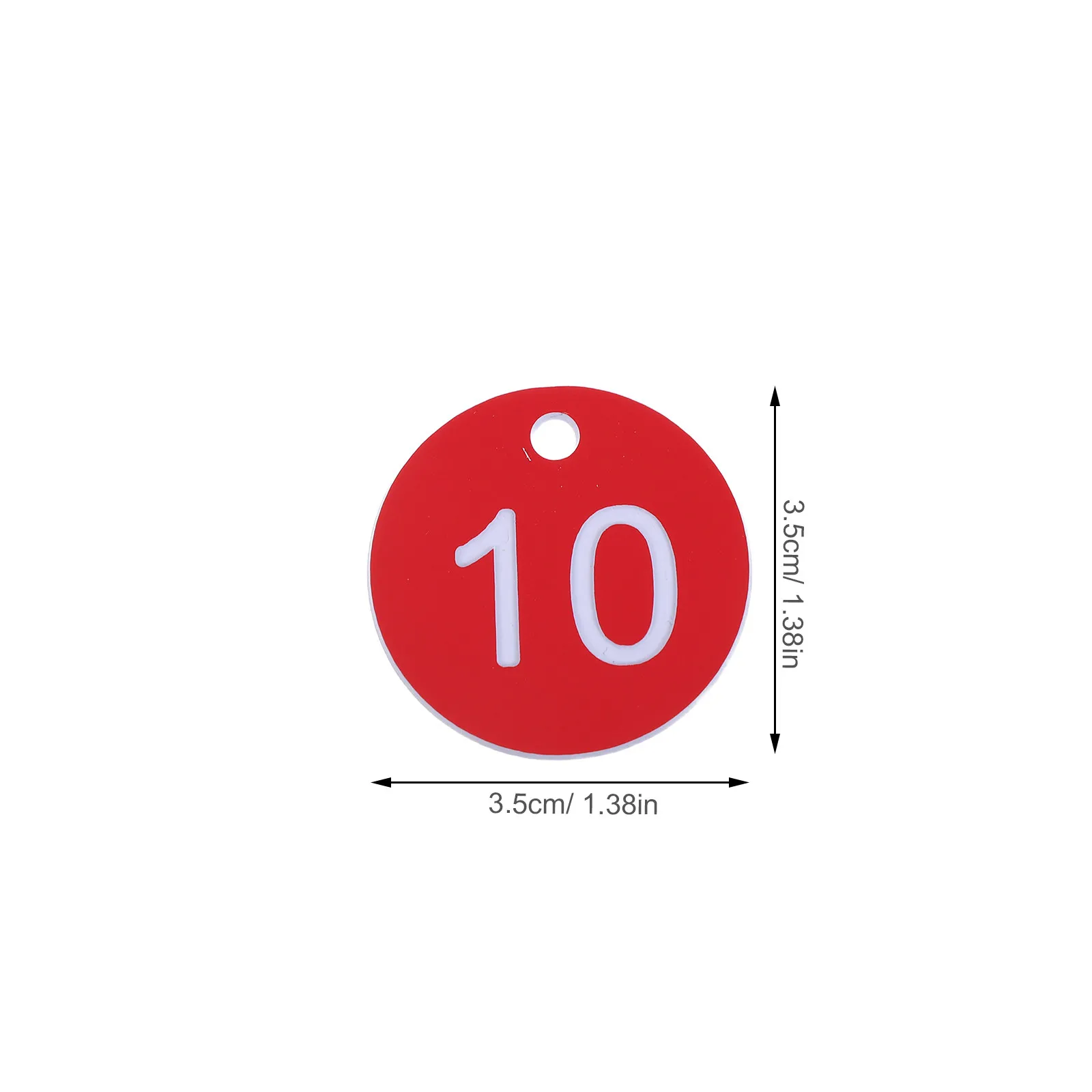 50Pcs Number Tags Plastic Key Labels Round Red Engraved Numbered Id Tags for Hotel Office Home Garage Identification Management