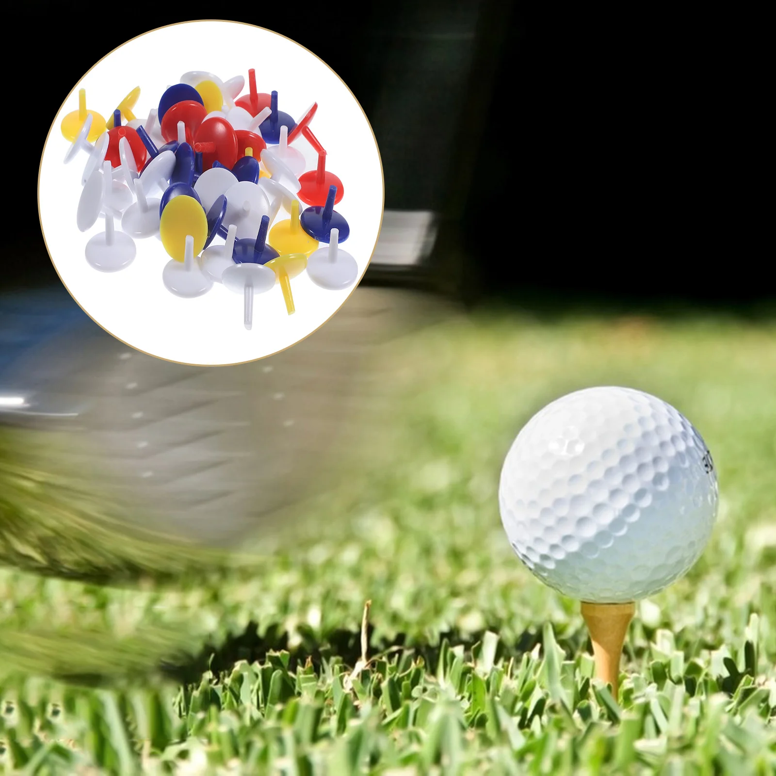 50pcs Round Shaped 071 Inch Plastic Ball Golf Ball Line Ball Positioning Markerss (Random Color)