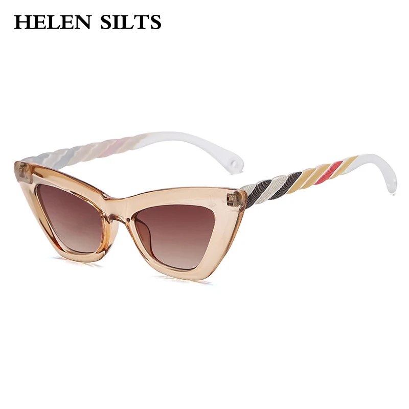 Fashion Cat eye Sunglasses Women Luxury Brand Punk Multicolour Vintage Sun Glasses Female Brown Ins Popular Eyewear Ladies UV400