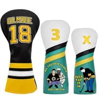 Happy Gilmore Golf Club Headcover para conductores, maderas de calle, híbrido/rescate, juego de fundas para cabeza de golf de cuero pu de primera calidad