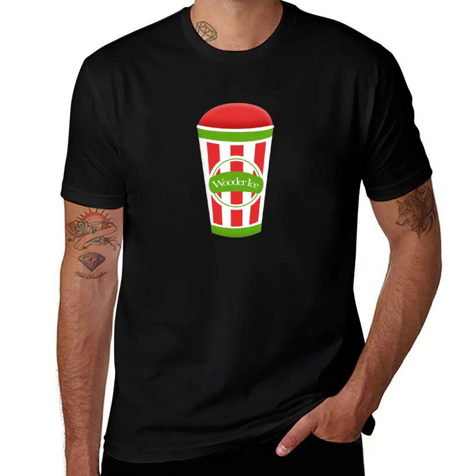 Wooder Ice Sticker T-Shirt Work Wear Simple Tee Shirt T-Shirt