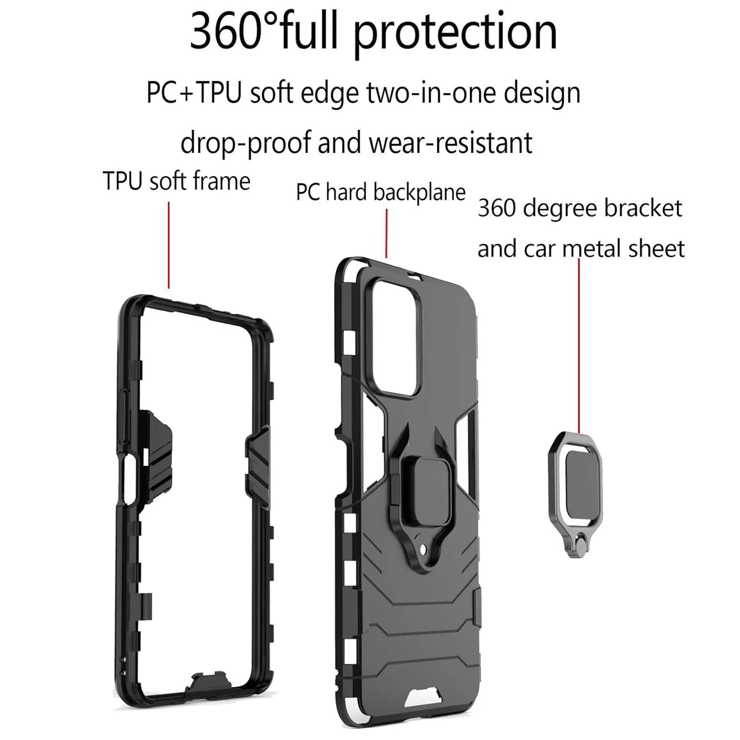 Magnetic Case For Nothing Phone 3A Pro 2A Plus Cover With Ring Stand Phone Bracket Back Shell Fundas Coque