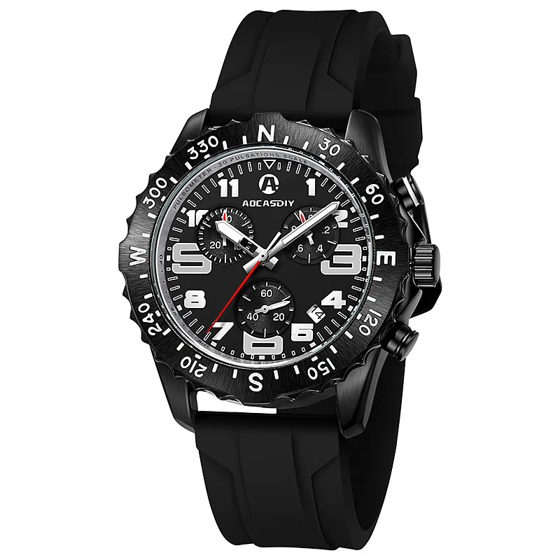 Imagem -03 - Relógio Homens Moda Negócios Luxo Marca Impermeável Esportes Lazer Aviador Cronógrafo Militar Quartz Relógios Novo