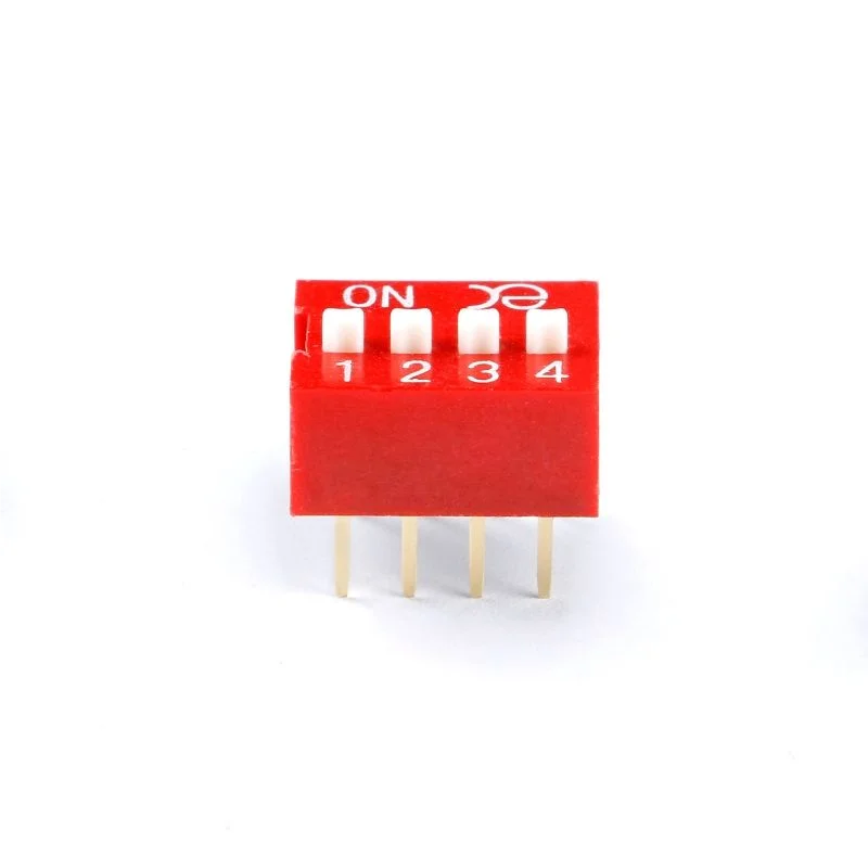 5PCS DSWB04LHGET 2.54mm pitch 4-digit through-hole dip switch/toggle code switch/red New In stock