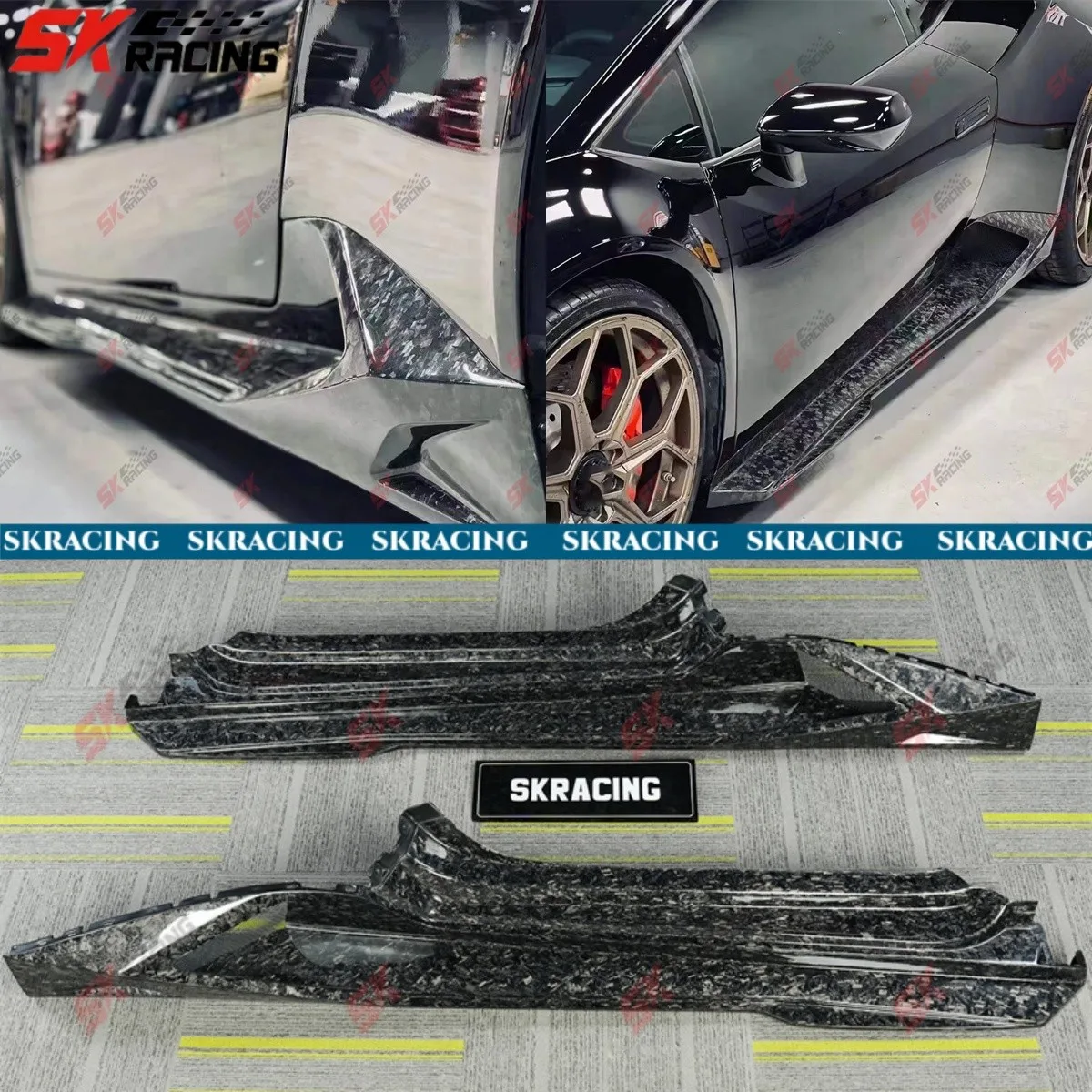 

Fits For Lamborghini Huracan LP580 610 EVO Real Carbon Fiber/Forged Side Skirts