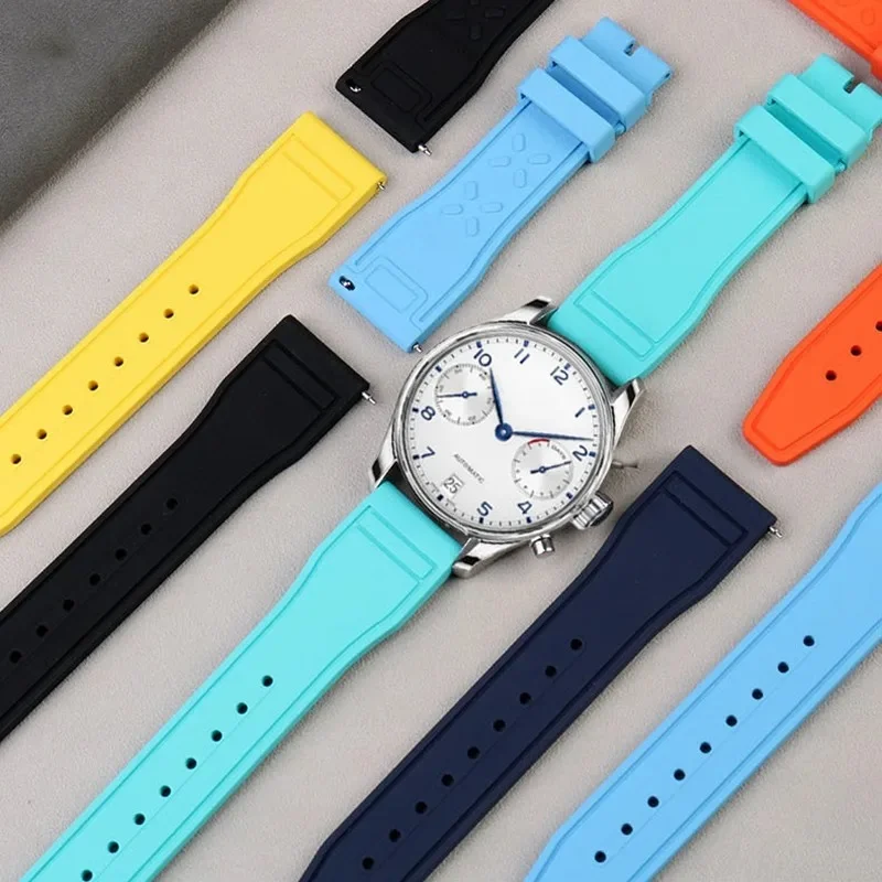 クイックリリース時計ストラップ IWC パイロットポルトガルポルトフィーノ 20 ミリメートル 21 ミリメートル 22 ミリメートルプレミアムグレードラバーバンド防水スポーツブレスレット