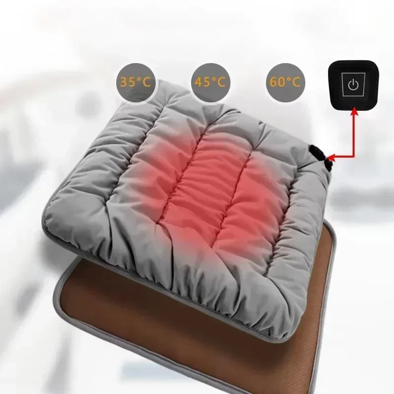 

3 Gear Heated Seat Cushion USB Electric Adjustable Temperature Heating Chair Pad Graphene Seat Heater Office Car Warmer