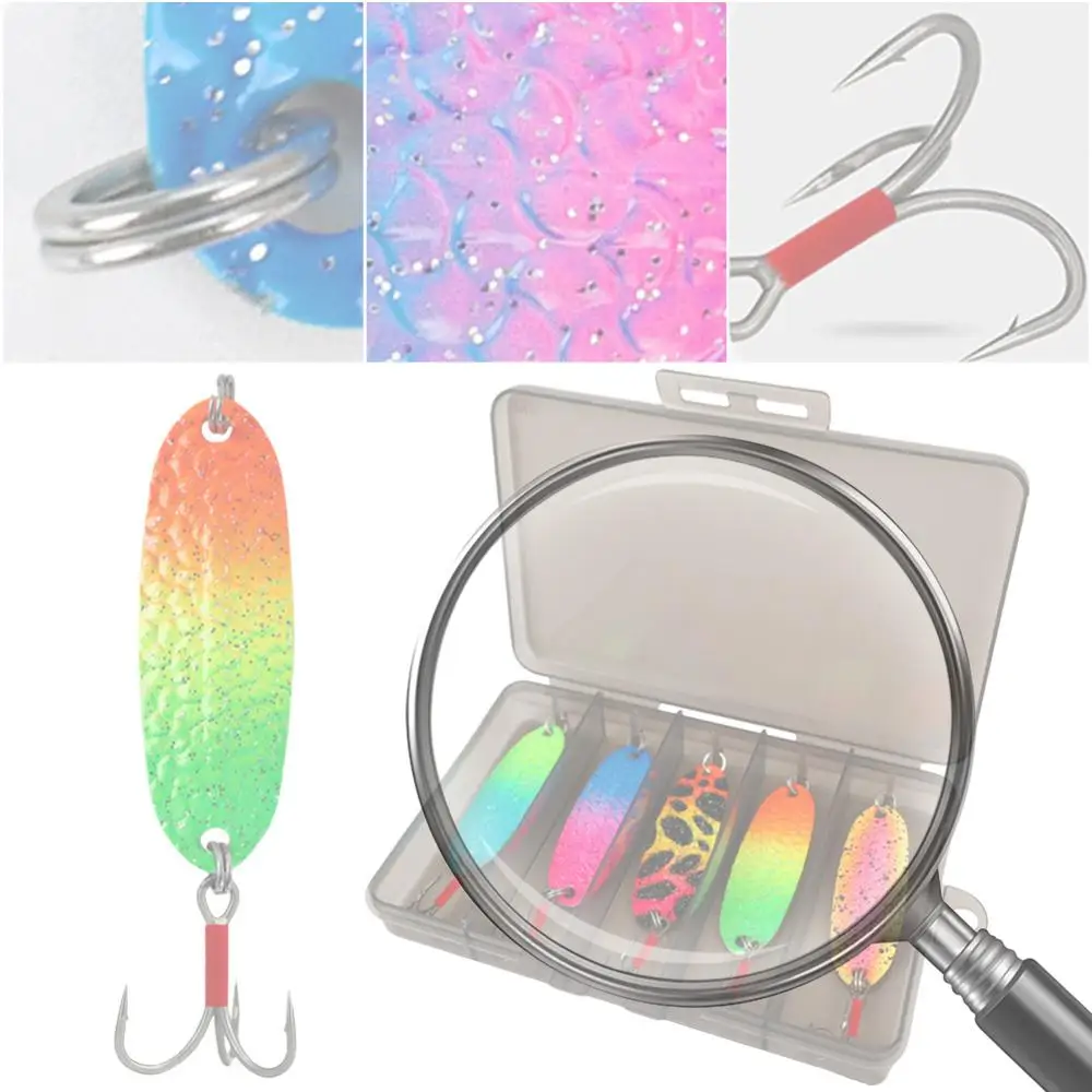 

5 шт. металлических приманок-ложек 6 г, искусственные твердые воблеры для ловли басса и окуня