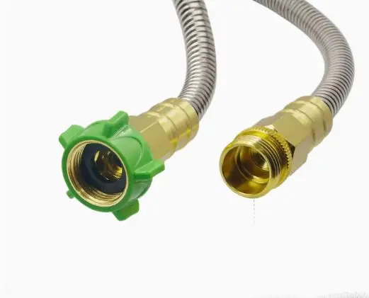 6ft Garden Hose Stainless Steel Tangle-Free Compact Lightweight Flexible for Outdoor Use with Brass Connectors