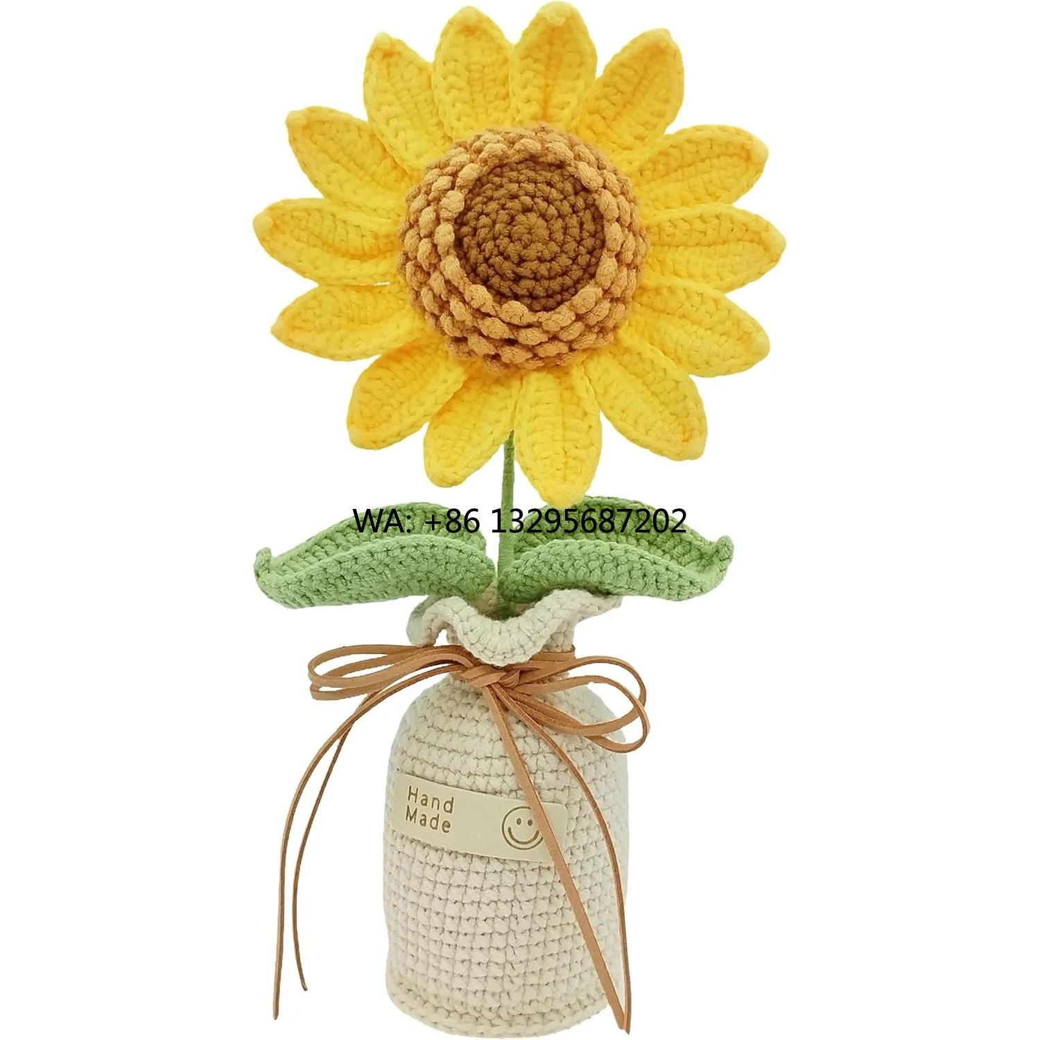 

Handmade Crochet Sunflower Yarn Potted Plants Cross-Border Finished Simulated Flowers Home Decoration Stuffed Animal Toys