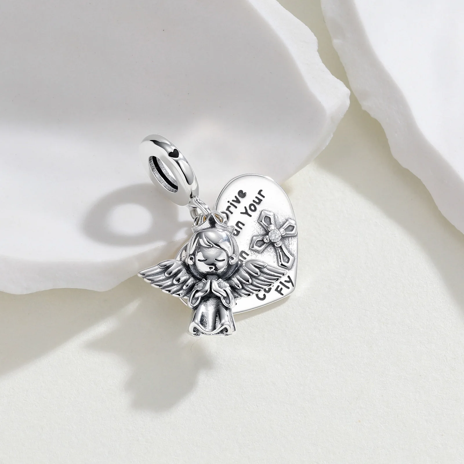 925 Sterling Silver Safe Driving Guardian Angel Pendant Fits Original Bracelets Meaningful Graduation Jewelry Gifts For Women