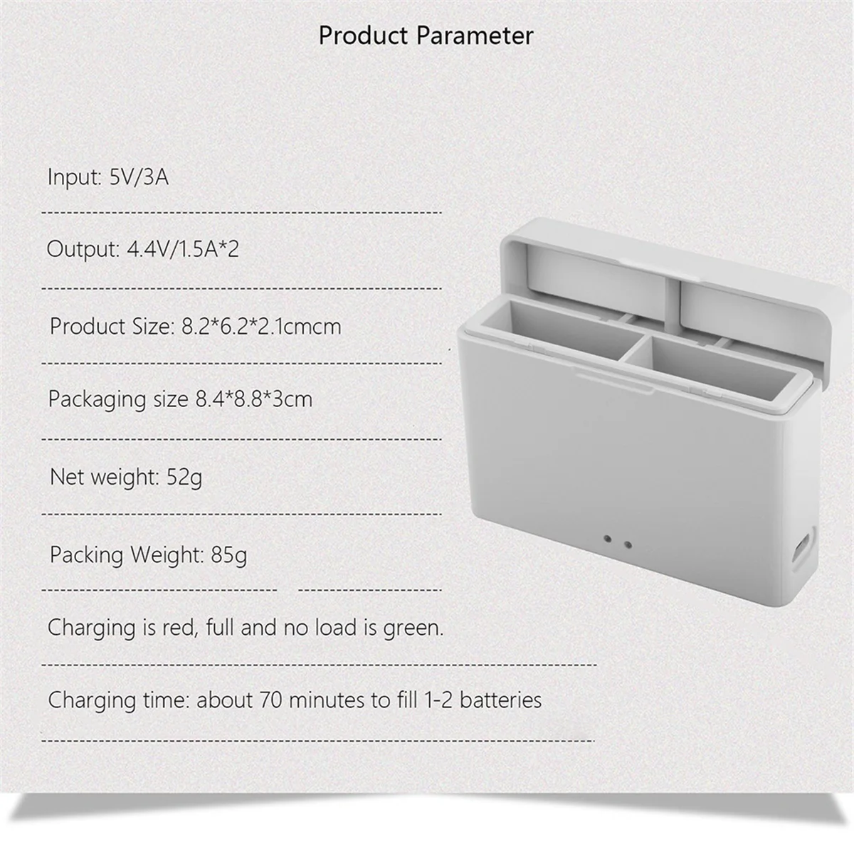 محور شاحن كاميرا الحركة لملحقات كاميرا الحركة 3/4 شاحن بطارية USB لملحقات كاميرا الحركة Action 3 Action 4