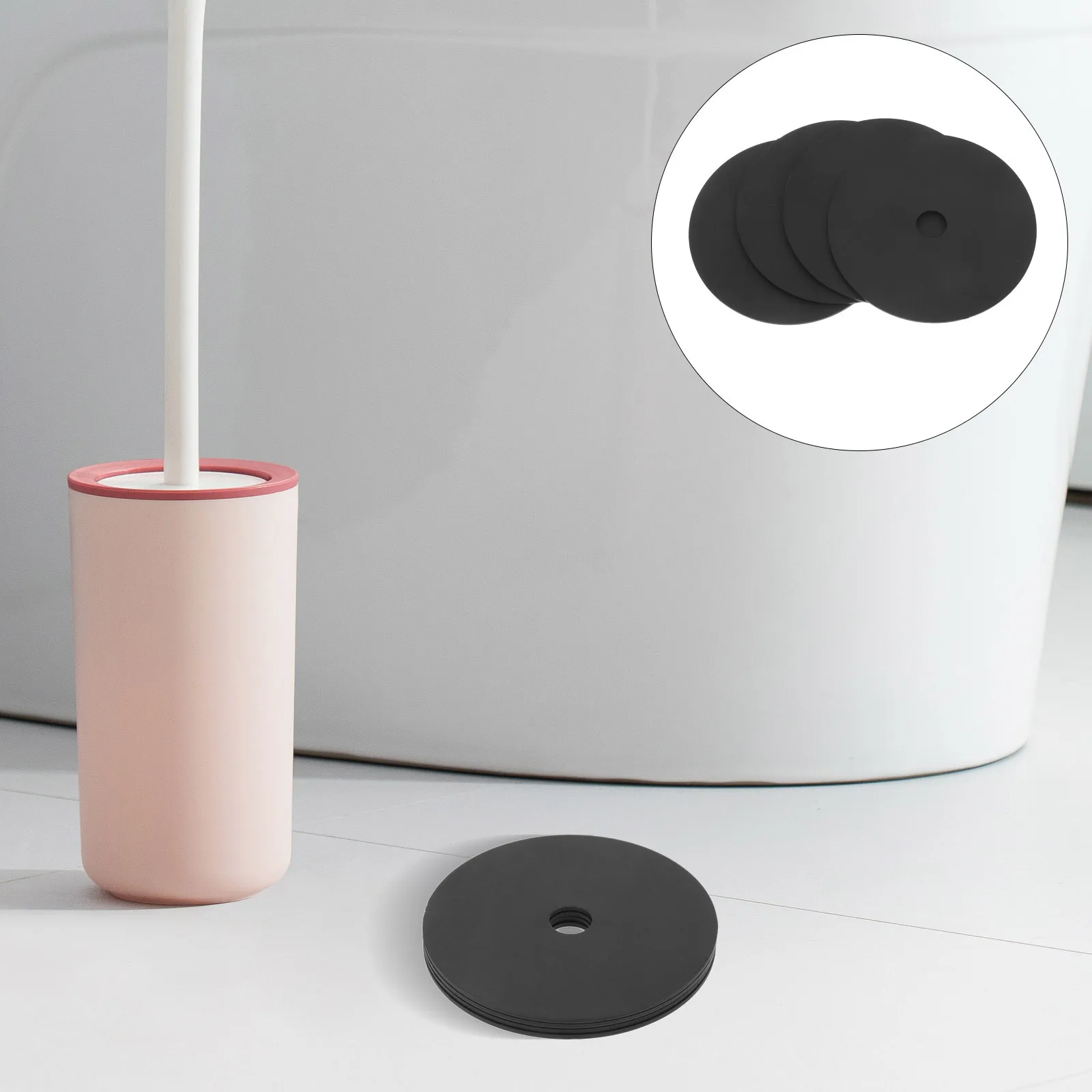 

4pcs Toilet Brush Cover Pp Anti-Odor Blocker Splash Guard Waterproof Protective Shield Replacement Disc For Toilet Bowl Brush