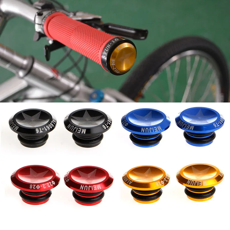 1 Pair MTB Bike Mini Aluminum Alloy Grip Handlebar Bar End Plugs Caps Stoppers