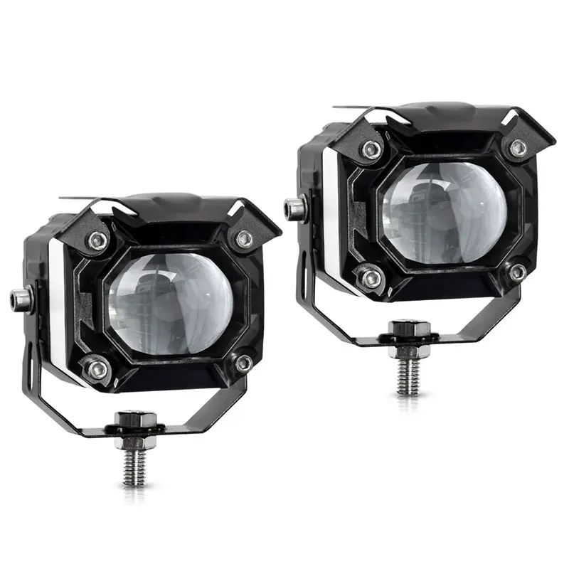 

A13Z-мотоциклетный светодиодный прожектор DRL Angel Eye, вспомогательный свет для автомобиля, трактора, грузовика, квадроцикла, внедорожника, лодки, белый + желтый + синий свет