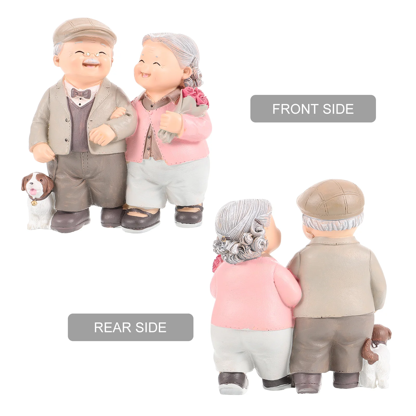 Old Man Granny Ornaments Vivid Figurine Elderly Couple Adornment Gift Dollhouse Decoration Home Resin Love Lasts