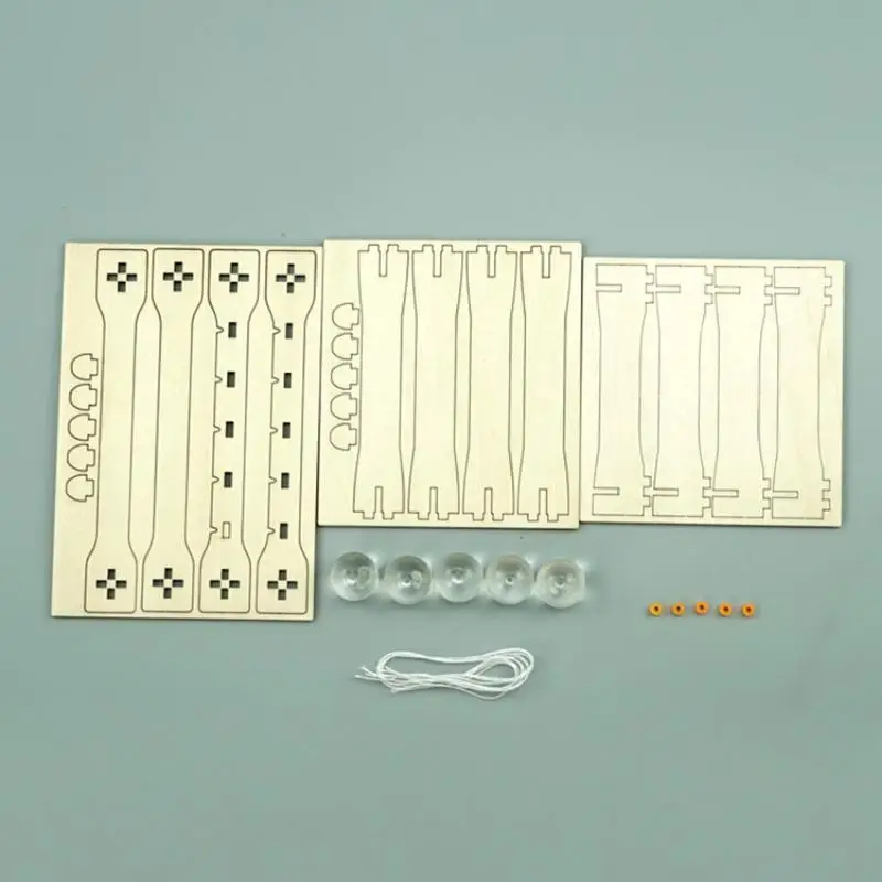 DIY Newton's Cradle Set Wooden STEM Physics Model Educational Science Experiment Kit for School Classroom Teaching Supplies