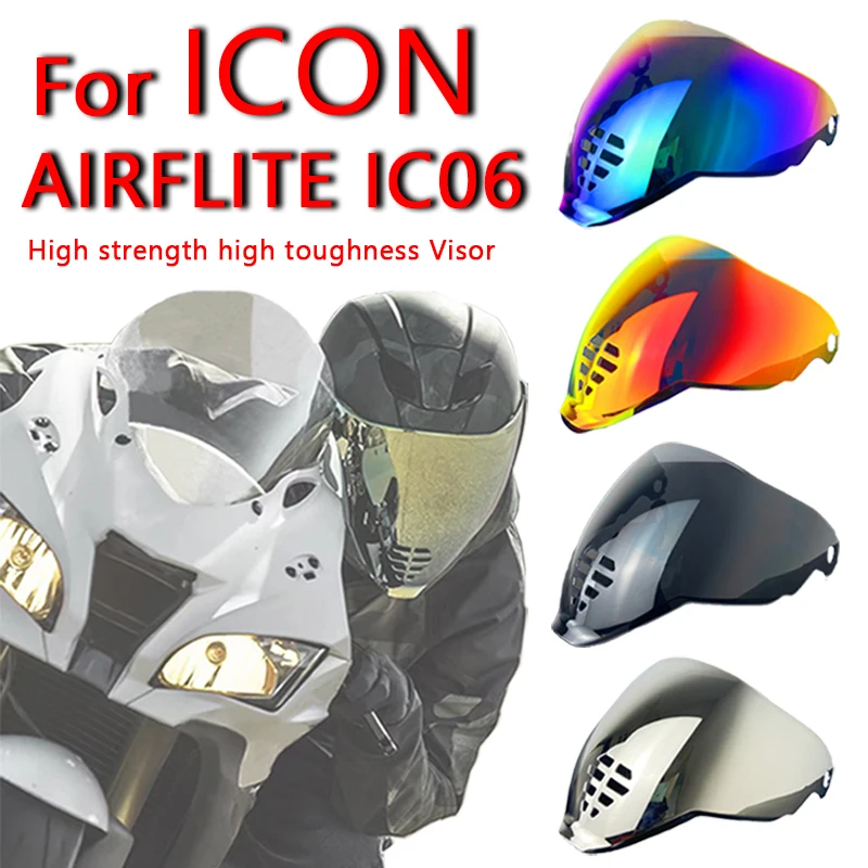 IC06 Motorcycle Helmet Shield For ICON AIRFLITE IC06 Helmet Accessorie Anti-UV Dustproof Wind Shield Lens Helmet Accessorie