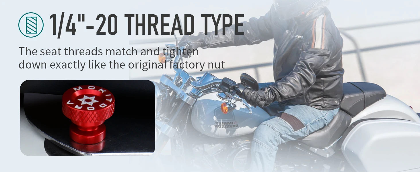 Großhandel Solo-Sitzmuttern, Heckfender-Schrauben, Befestigungsschrauben mit 1/4"-20 Gewinde für Harley Softail Touring ab 1997 – Detail 4