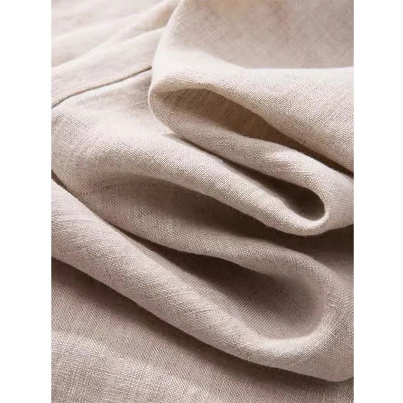 

High Waist Loose Fit Linen Straight Leg Casual Pants Slimming Wide Leg Summer Thin Style Men's Fashion City Casual Trousers