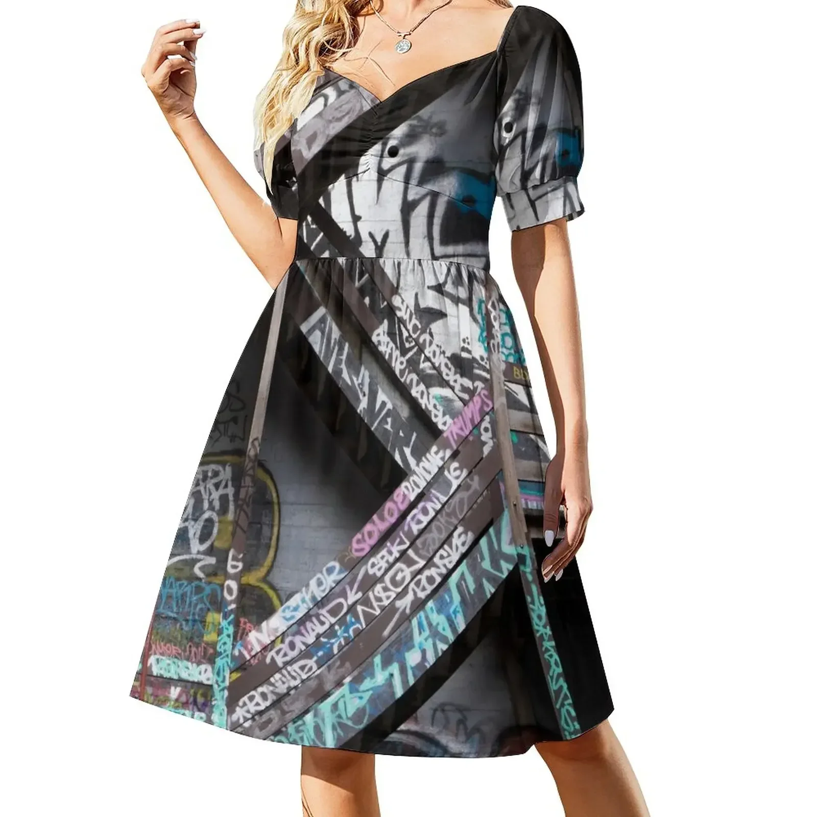 

Graffiti Stairs Sleeveless Dress Cocktail of dresses Women long dress Dress