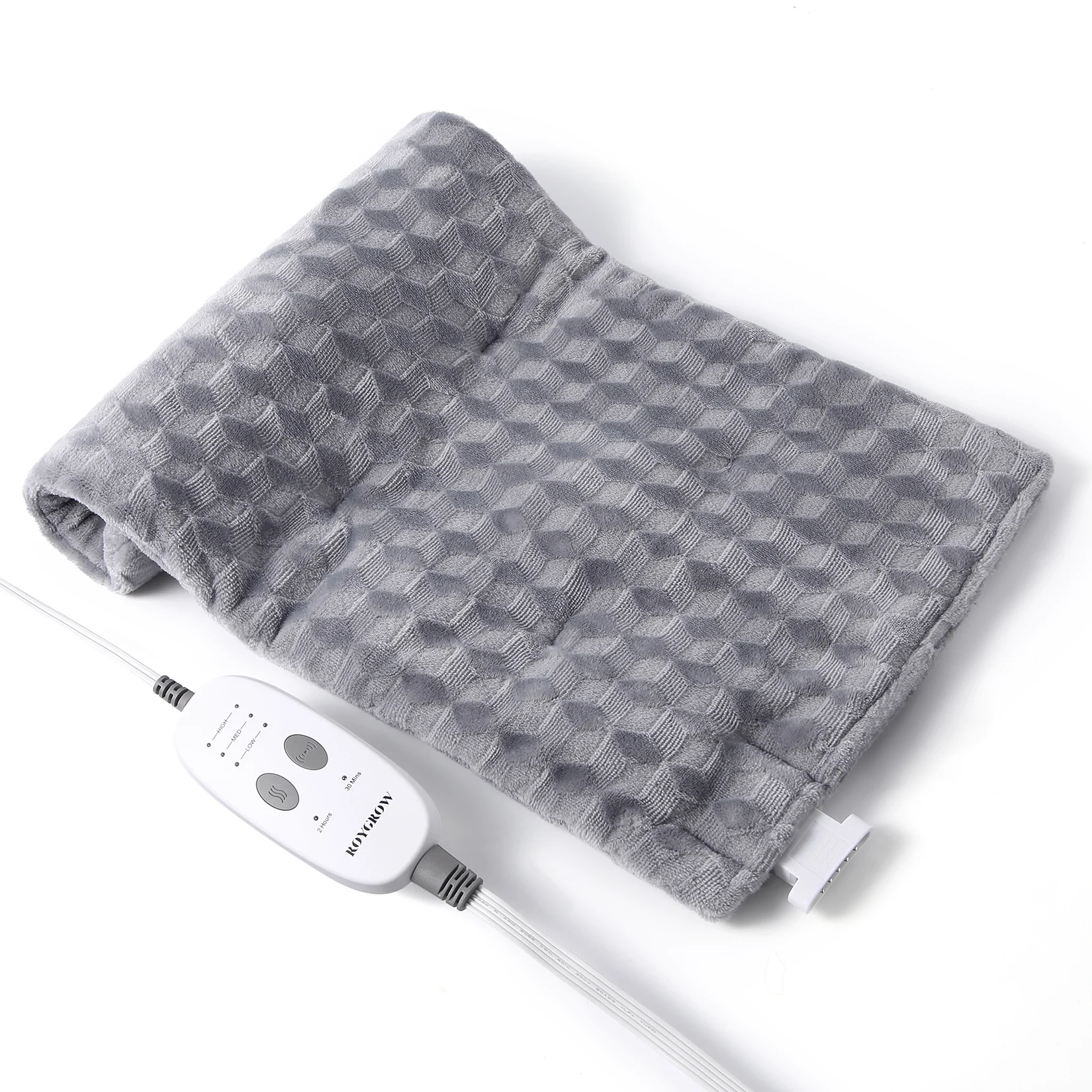 Weighted Heating Pad with Massager, Electric Heating Pad for Back with Massaging Vibration, 3 Heating Levels & 3 Massage Types