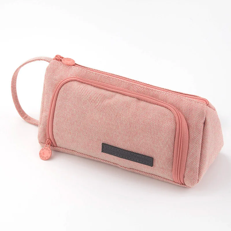 Imagem -06 - Grande Capacidade Handheld Pen Bolsa para Meninas Bonito Coreano Papelaria Bolsa Lado Aberto Rosa Meninas Princesa Régua Titular Estojo de Armazenamento Estudante