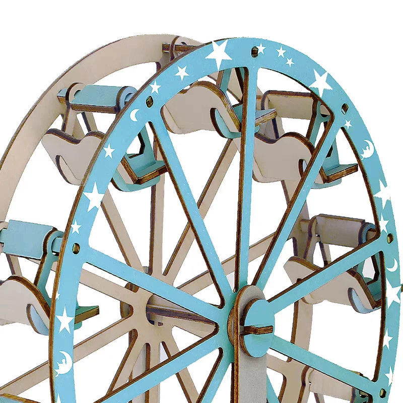 Puzzle 3D en bois de grande roue pour enfant, kit d'assemblage artisanal de calcul, jouet de fête, idée de cadeau, DIY