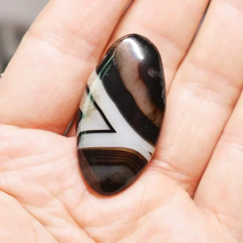 40mmx20mm Natural stone long oval black brown striped agate opal crystal quartz jade beads DIY jewelry making necklace