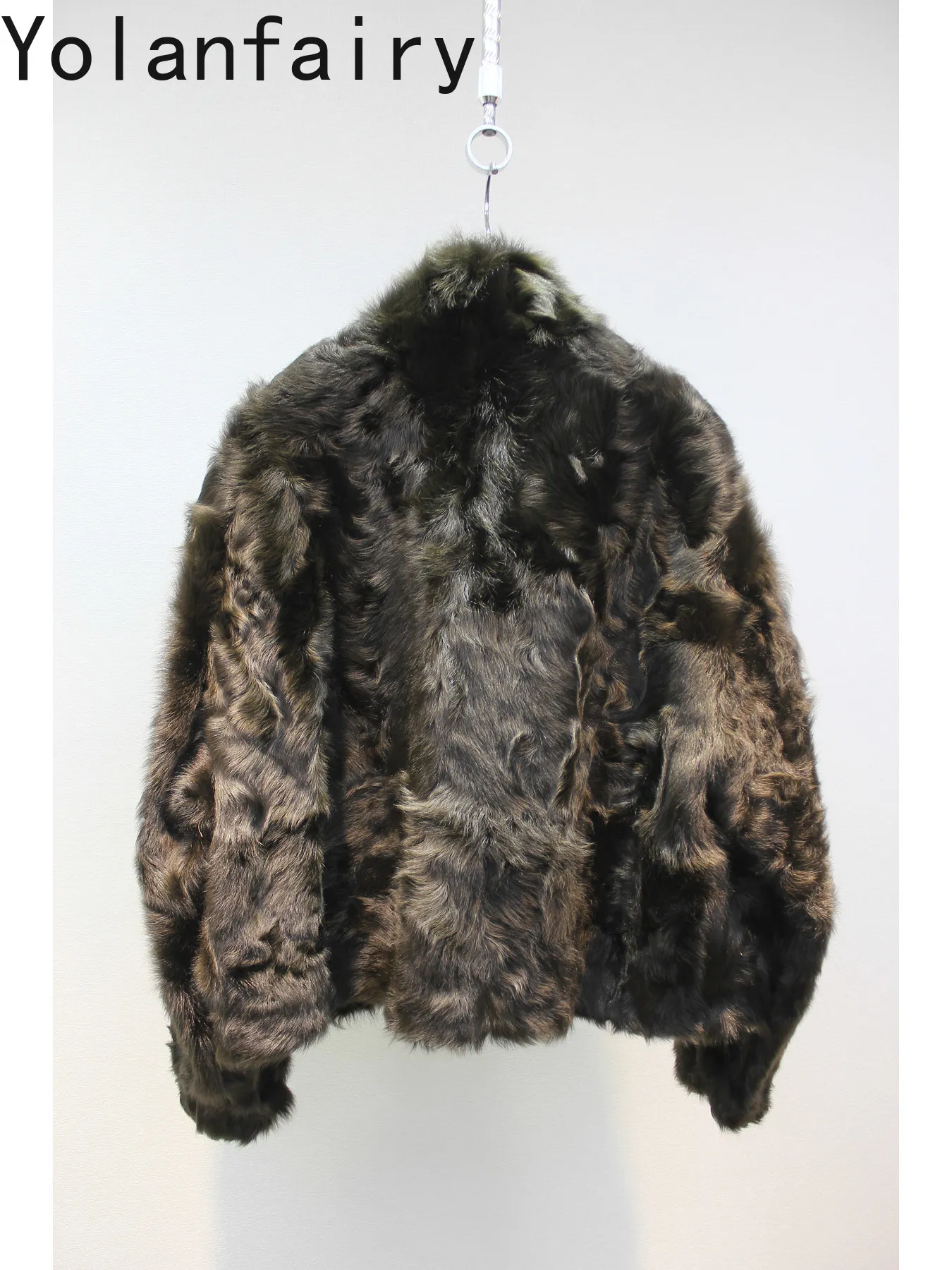 YOLANFAIRY Luxury Soft Light Women Genuine Lake Sheep Shearling Coat Real Fur Jacket Warm Winter Short Natural Leather Fur Coats