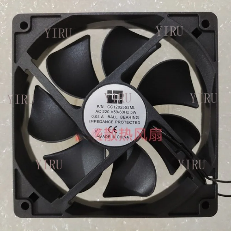 

L 1 pcs Fan P/N CC12025S2ML AC220V 5W 0.03A cabinet cooling fan 12cm 2 wire