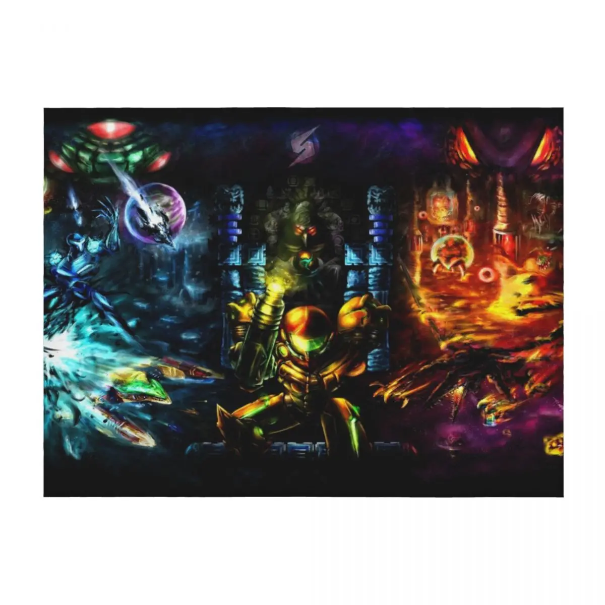 

Harmony of a Hunter: 25 Years of Metroid Throw Blanket Decorative Throw Large Thermal Sofa Blankets