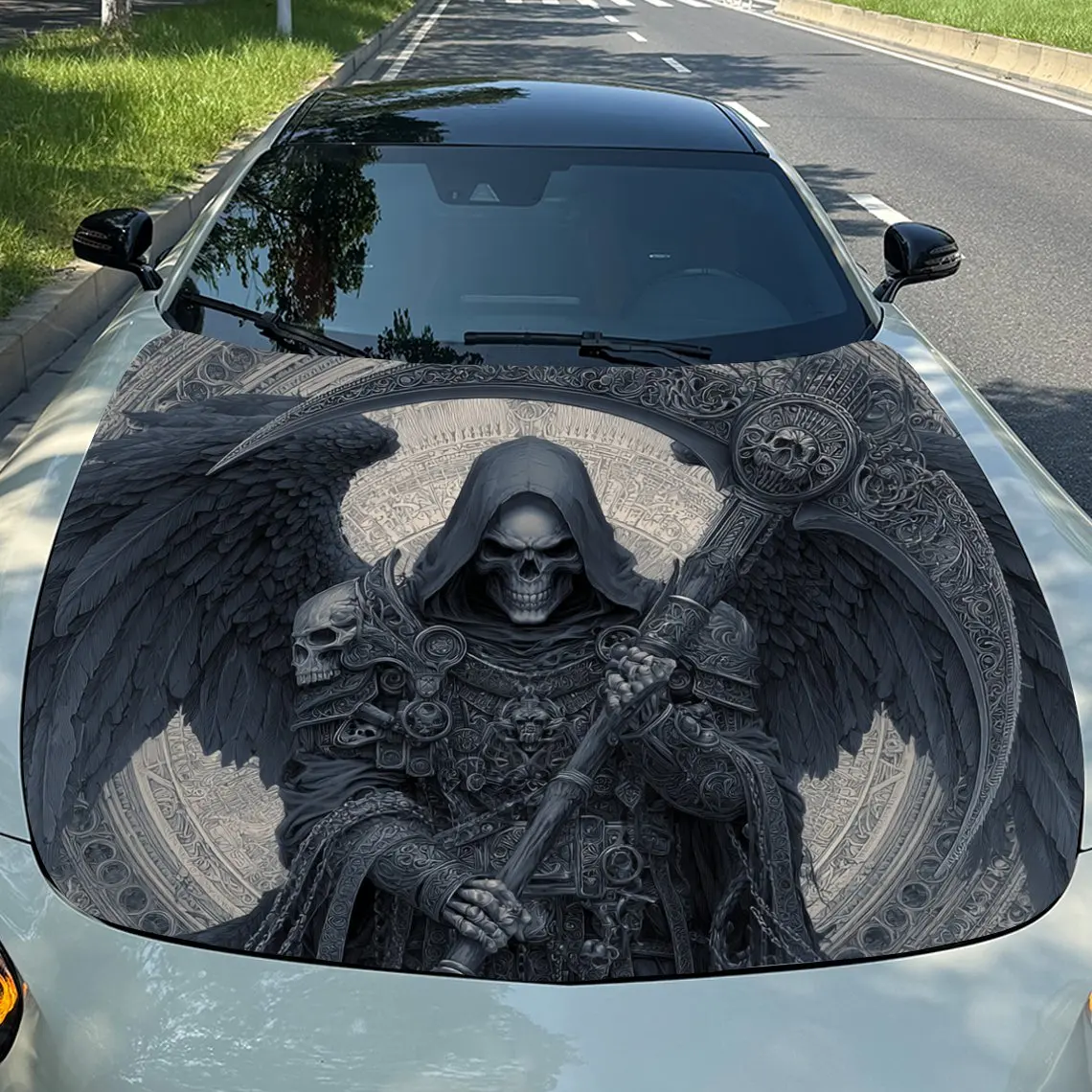 

Bending Sickle, Grim Reaper - Cool-Style Vinyl For Car, SUV, Truck - Auto Accessories, Car Decoration | Durable Vinyl Decal, Car