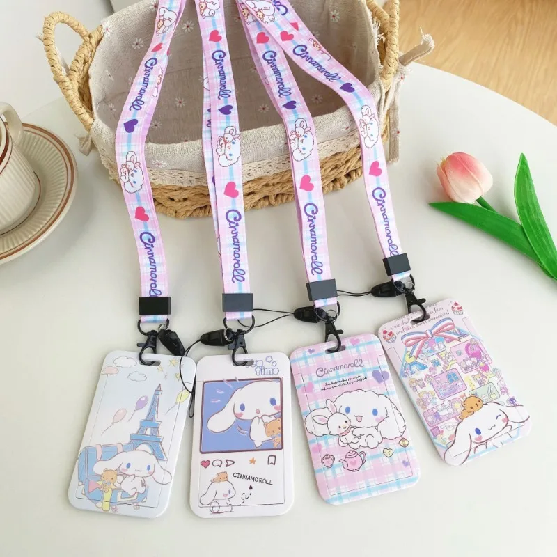 

Sanrio Anime Credential Badge Holder Kawaii Cartoon Card Holders Student Campus Lanyard Cards Holder Neck Straps for Kids Gifts
