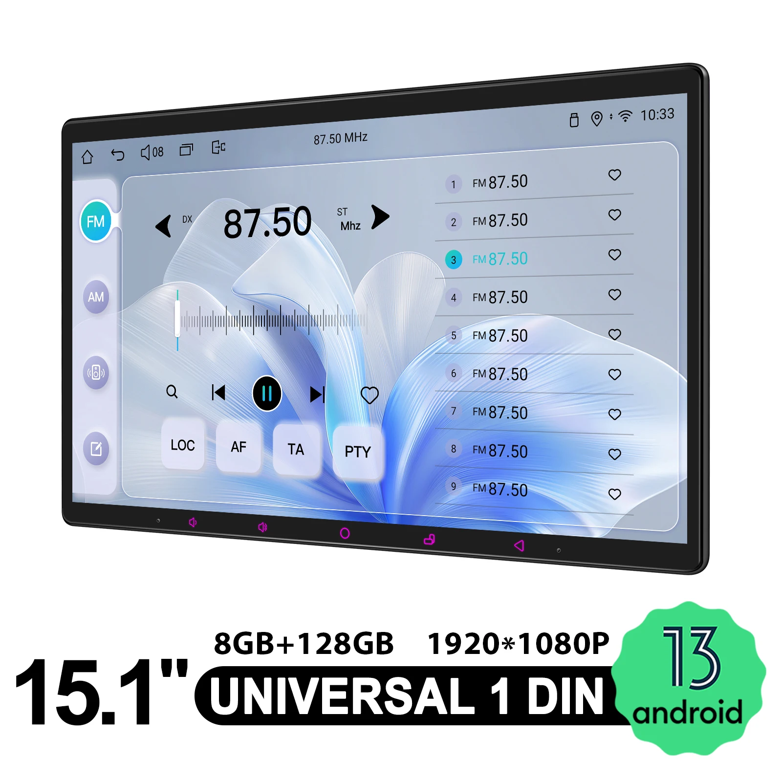 راديو ستيريو للسيارة مقاس 15.1 بوصة يعمل بنظام أندرويد 8 جيجابايت + 128 جيجابايت 1920 × 1080 لاسلكي CarPlay وAndroid Auto HDMI OUT 4G GPS Navi DSP شاشة مقسمة #4