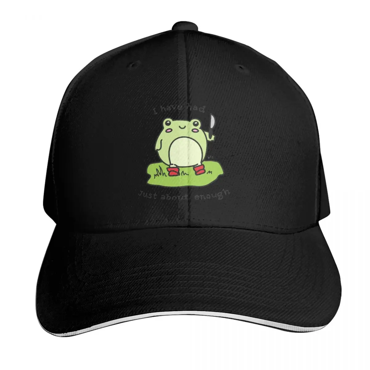 Had Enough | Funny Frog Holding Knife Baseball Cap Outdoor Golf Running Hiking Summer Beach Travel Streetwear Hip Hop Trendy
