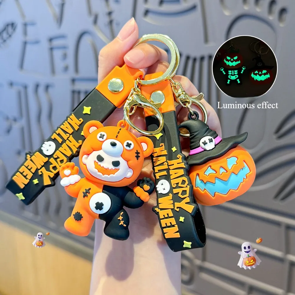 

Cartoon Nightlight Halloween Prankster Keychain Keyring Cute Bag Accessories Pendant Buckle Pumpkin Lantern Anime Keychain Gift